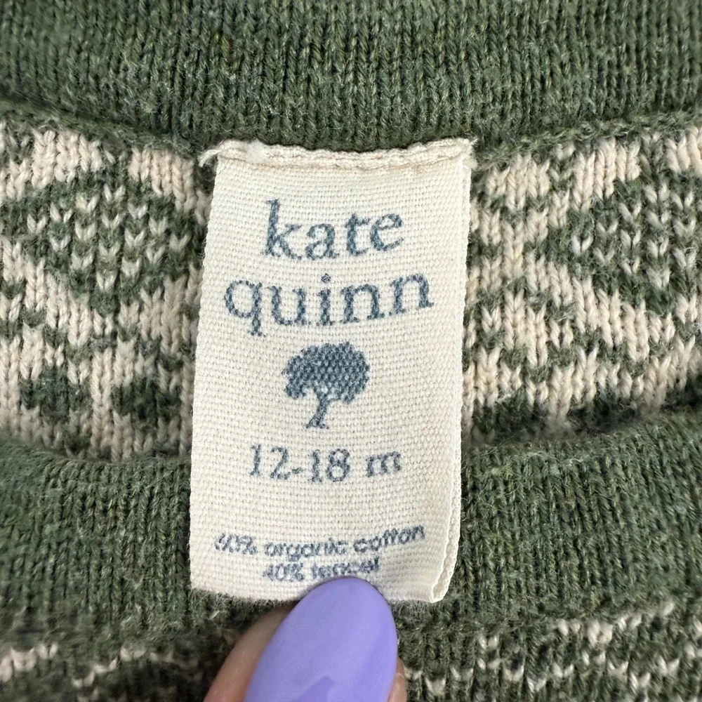 Kate Quinn Baby Girl‎ Green Snowflake Knit Dress 12-18M
